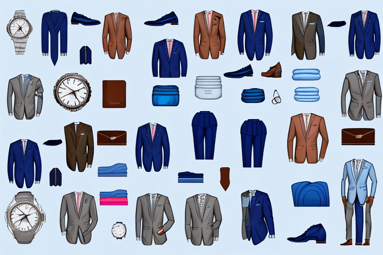 Various essential wardrobe items for men