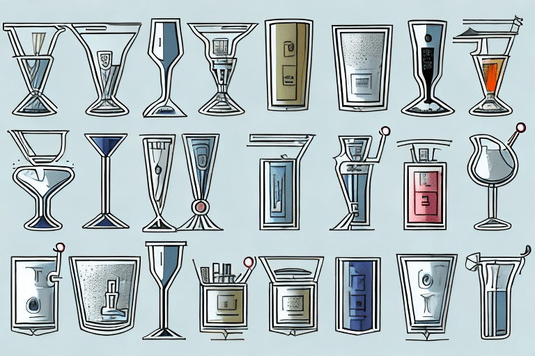 A variety of craft cocktails in detailed glassware