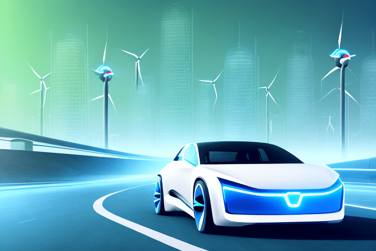 A futuristic electric vehicle with sleek