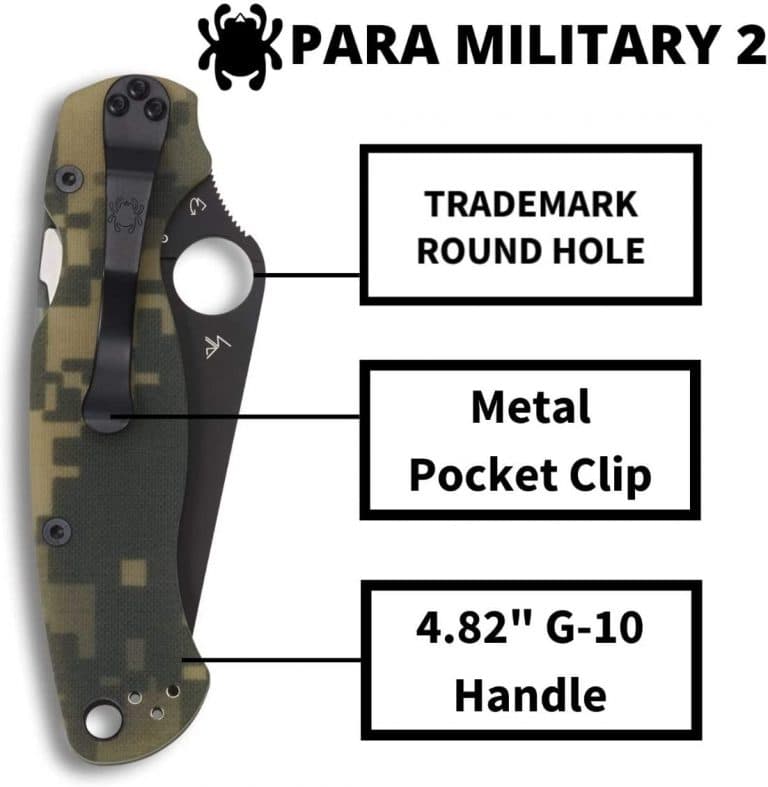 Spyderco Para Military 2 Signature Camo Pocket Knife Spyderco Para Military 2 Signature Camo Pocket Knife