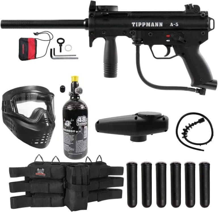 Maddog Tippmann A-5 Titanium Paintball Gun Marker Starter Package Maddog Tippmann A-5 Titanium Paintball Gun Marker Starter Package
