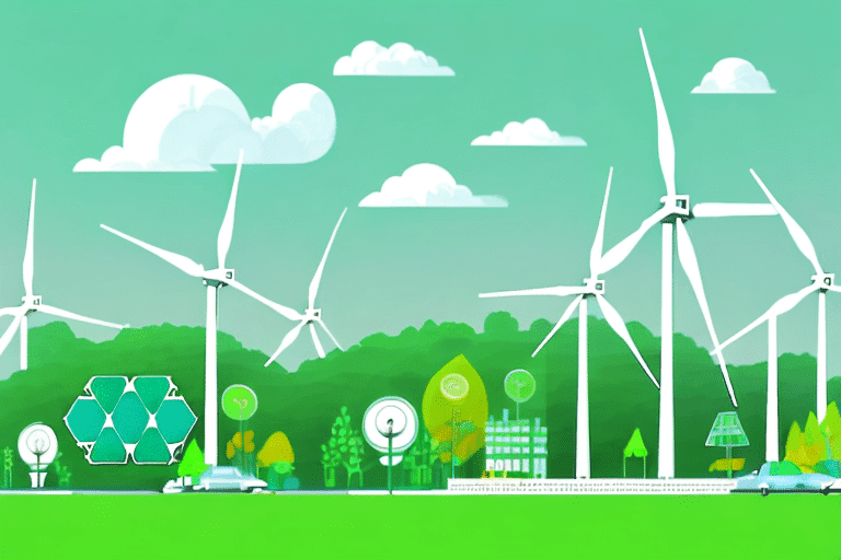 A green cityscape with solar panels A green cityscape with solar panels