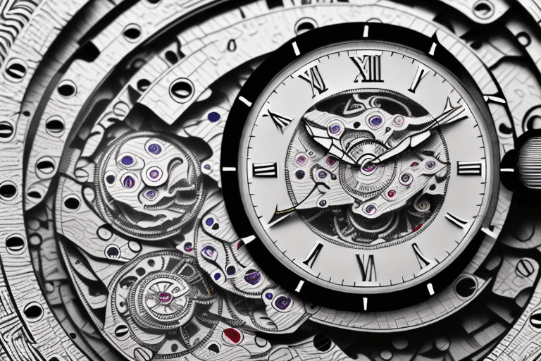 A transition from a vintage mechanical watch with intricate gears and details on one side A transition from a vintage mechanical watch with intricate gears and details on one side