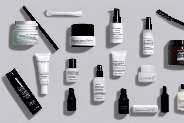 A variety of skincare products like facial cleansers A variety of skincare products like facial cleansers