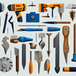 Various diy tools like a hammer